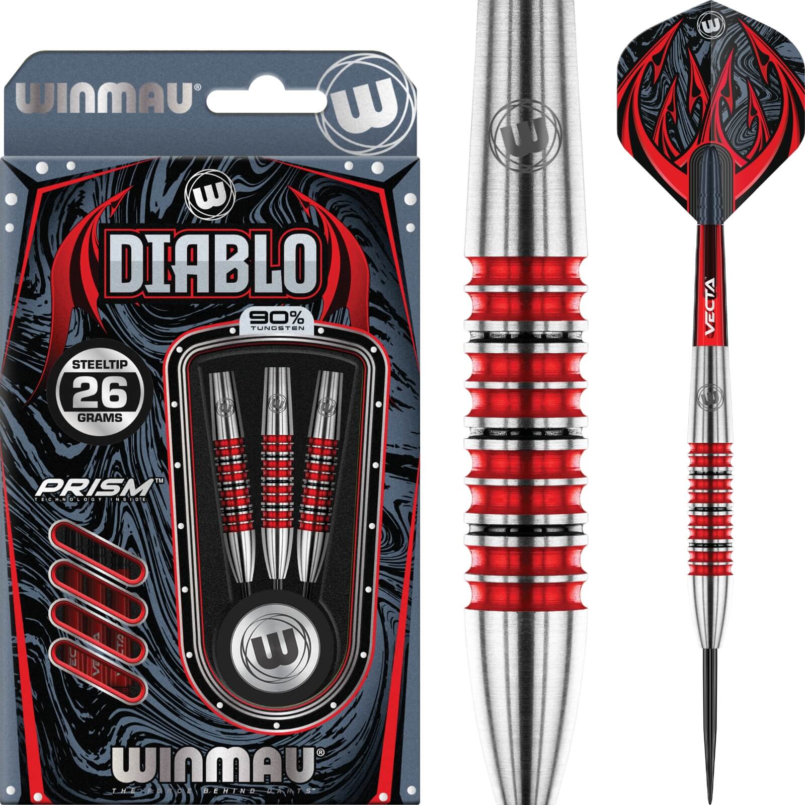 Winmau - Diablo Darts - Steel Tip - 90% Tungsten - 24g 26g 28g