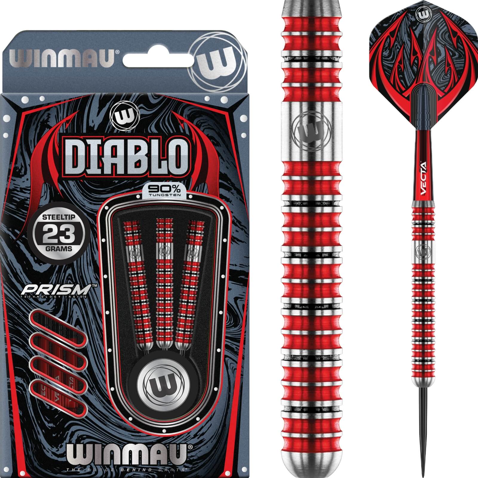 Winmau - Diablo Darts - Steel Tip - 90% Tungsten - 22g 23g 24g 25g