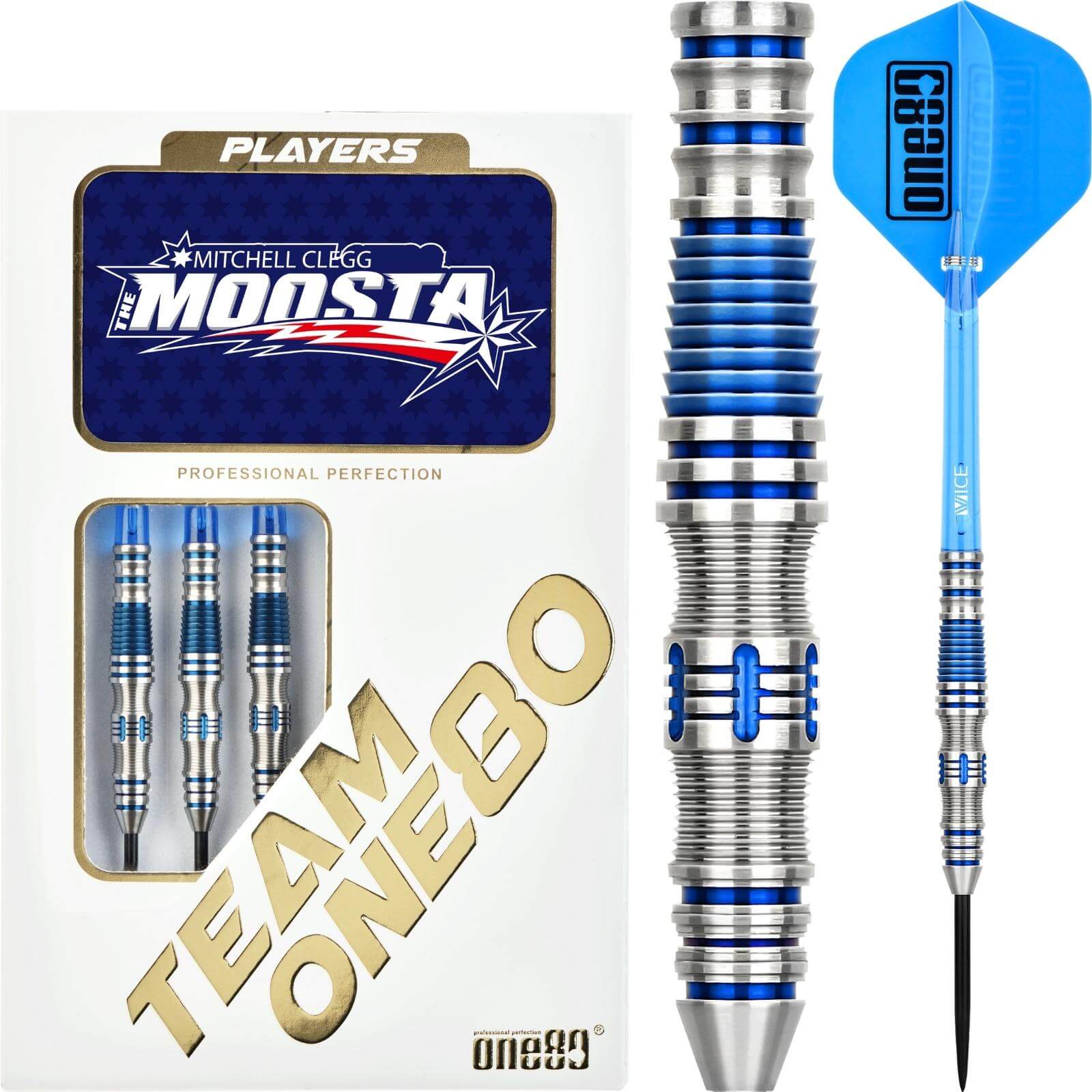 One80 - Mitchell Clegg Signature II Darts - Steel Tip - 90% Tungsten - 23g