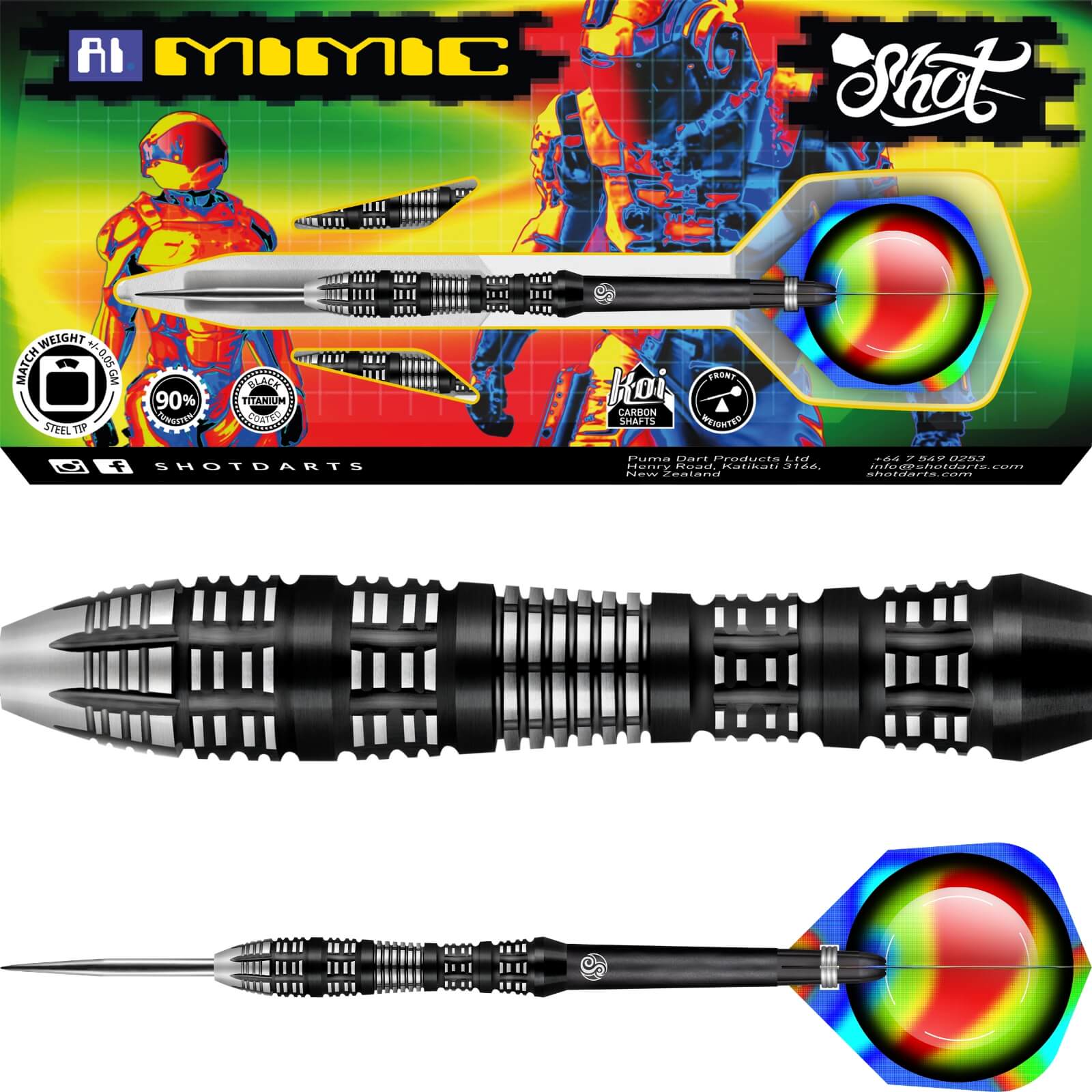 Shot - AI Mimic Darts - Steel Tip - 90% Tungsten - 23g 24g 25g 26g