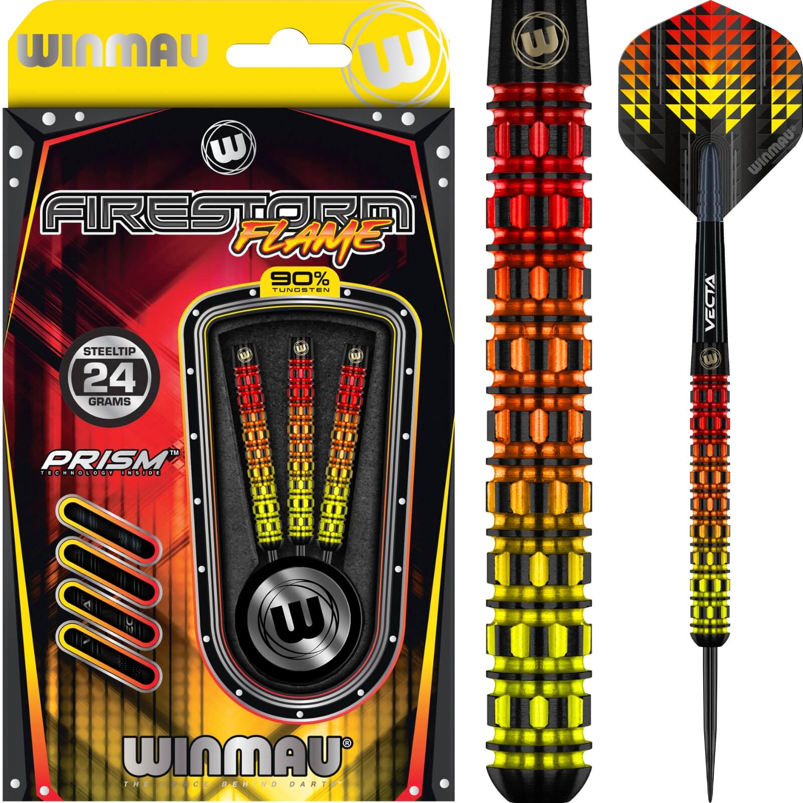 Winmau - Firestorm Flame Darts - Steel Tip - 90% Tungsten - 22g 24g 26g