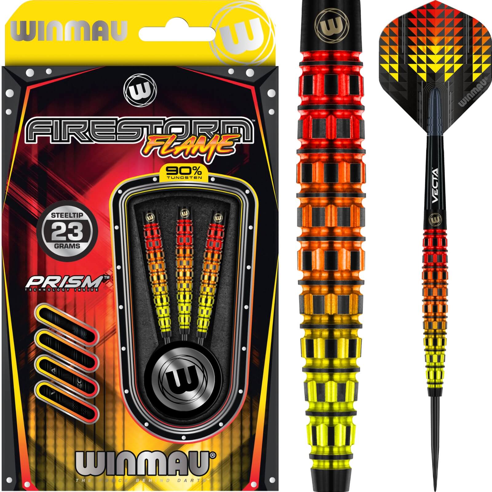 Winmau - Firestorm Flame Darts - Steel Tip - 90% Tungsten - 21g 23g 25g