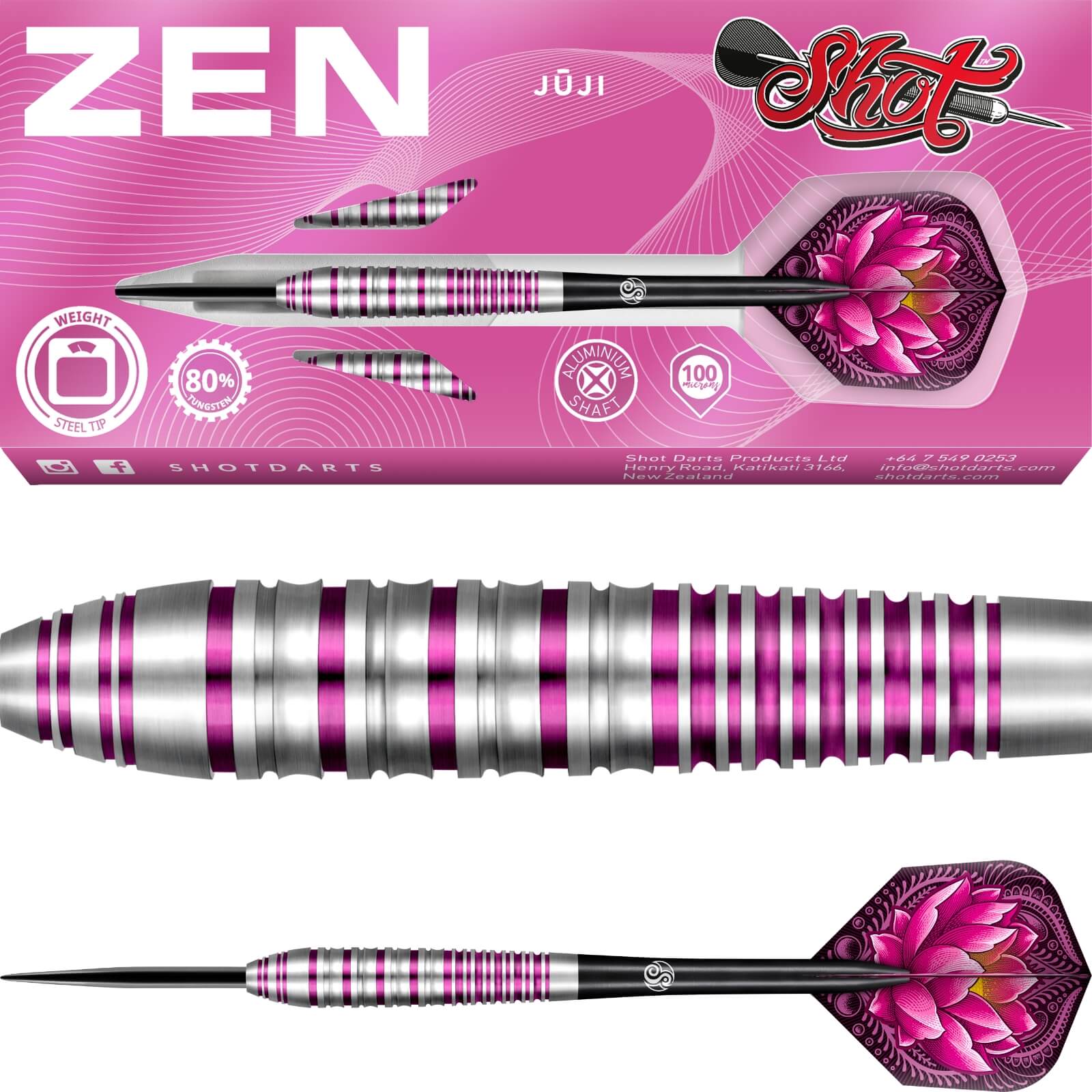 Shot - Zen Juji Darts - Steel Tip - 80% Tungsten - 23g 24g 26g