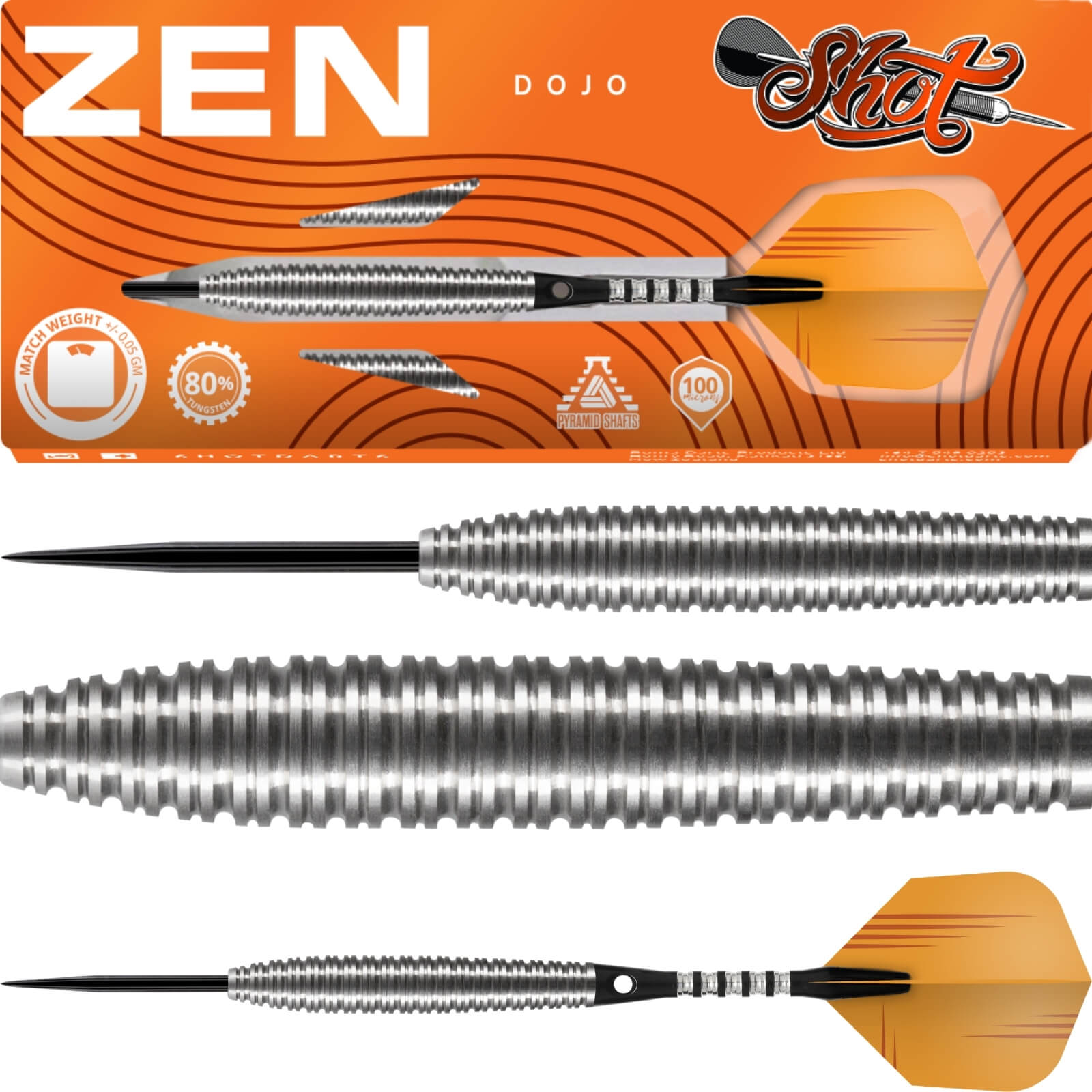 Shot - Zen Dojo Darts - Steel Tip - 80% Tungsten - 21g 23g 25g