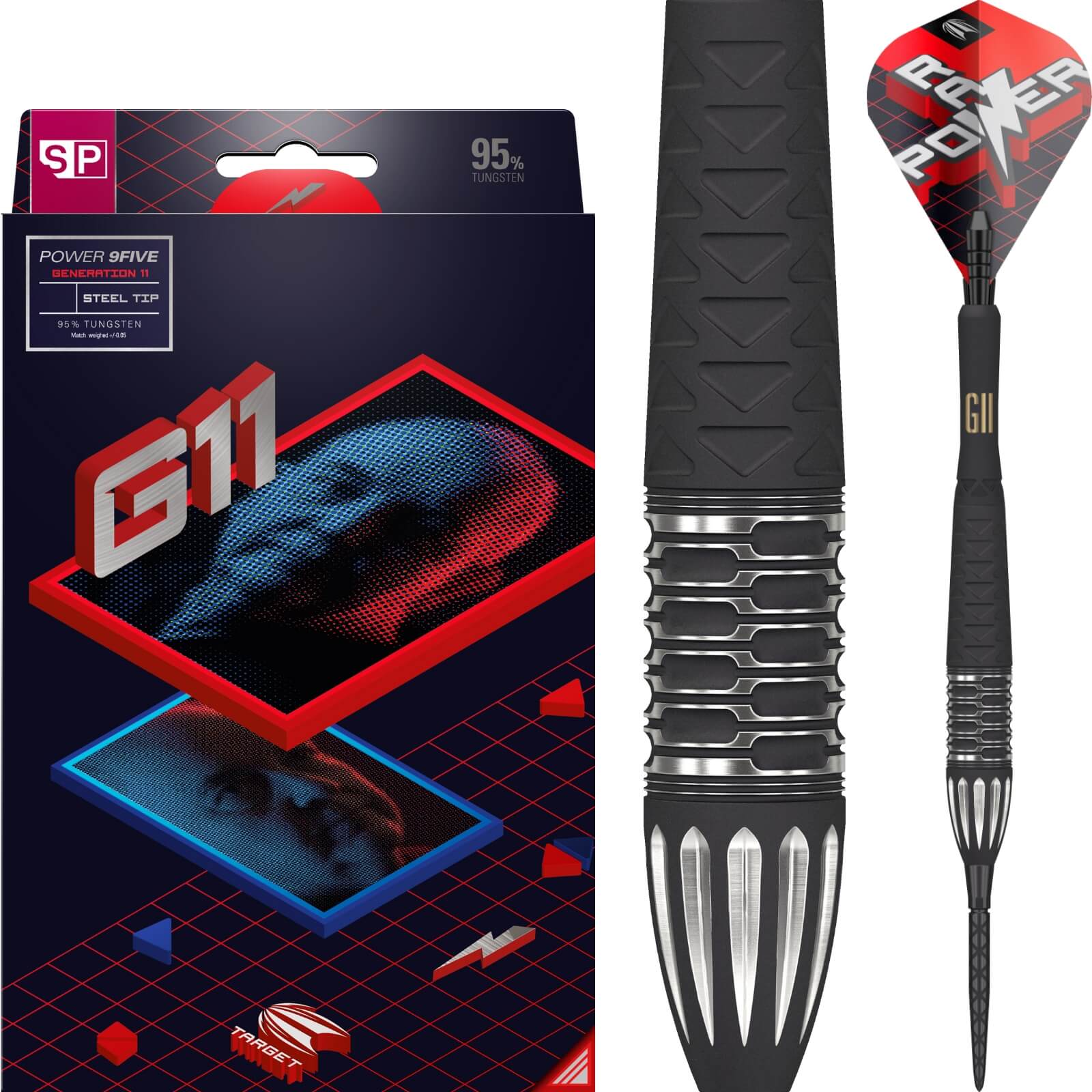 Target - Phil Taylor Gen 11 Darts - Swiss Point - Steel Tip - 95% Tungsten - 22g 24g 26g