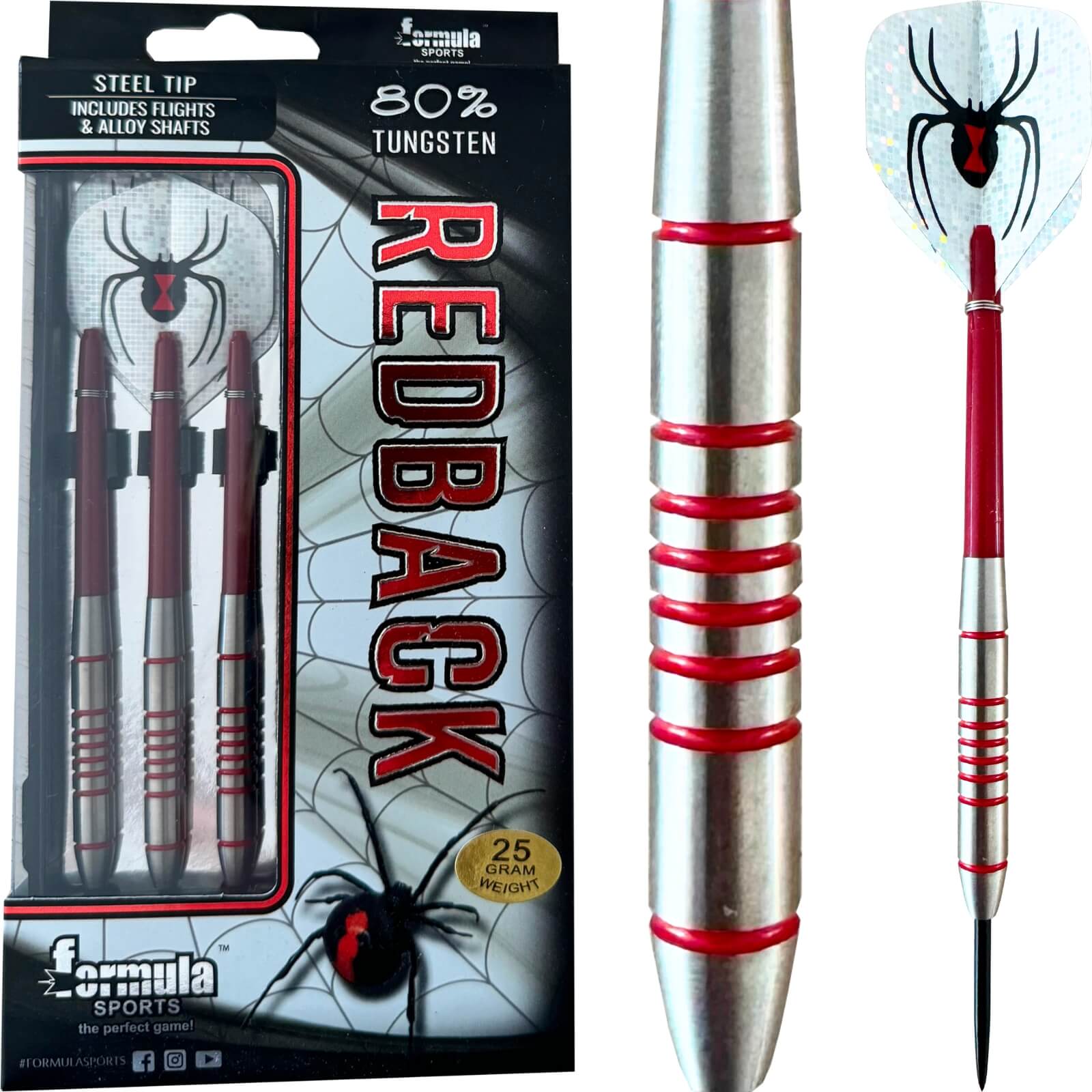 Formula Sports - Redback Darts - Steel Tip - 80% Tungsten - 25g