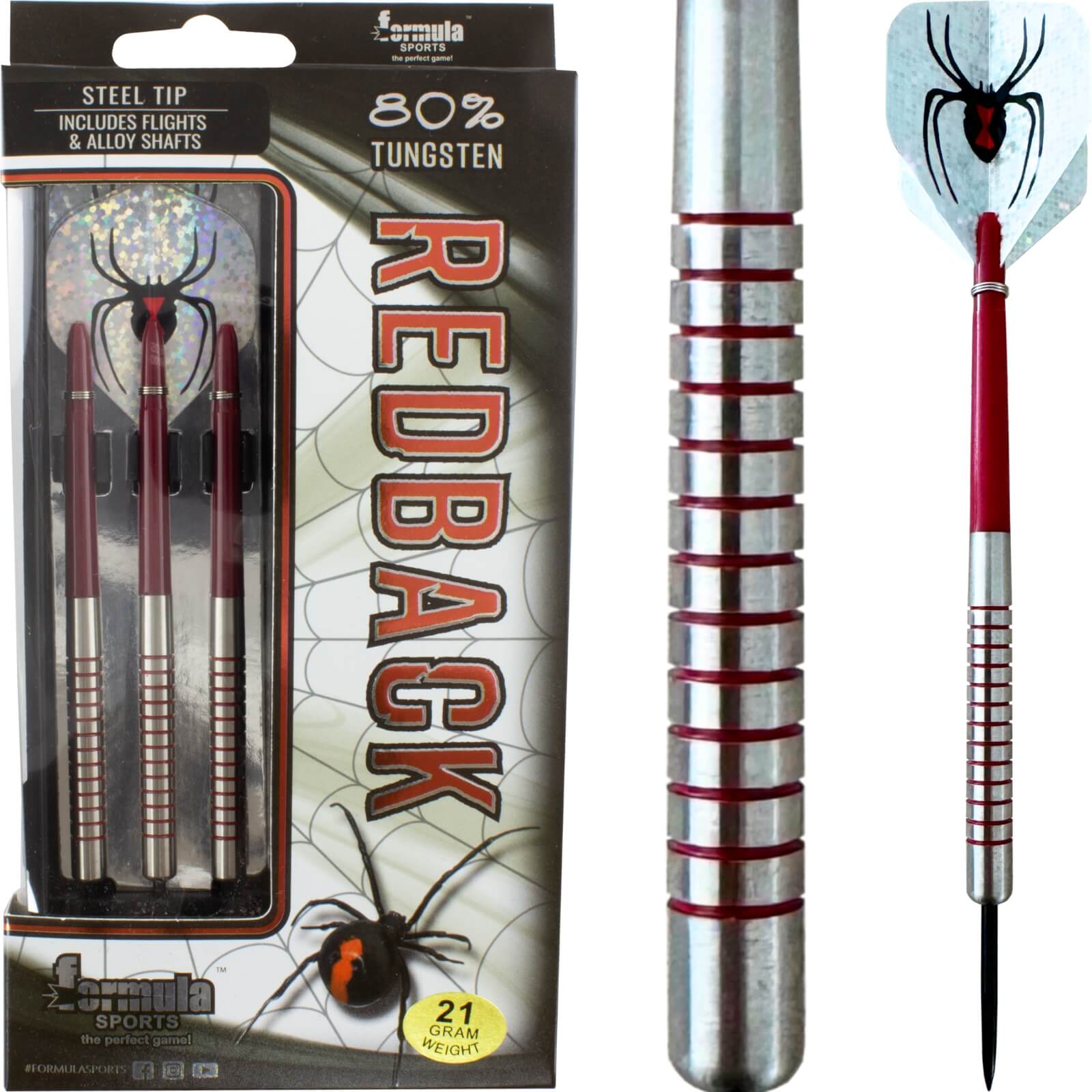 Formula Sports - Redback Darts - Steel Tip - 80% Tungsten - 21g