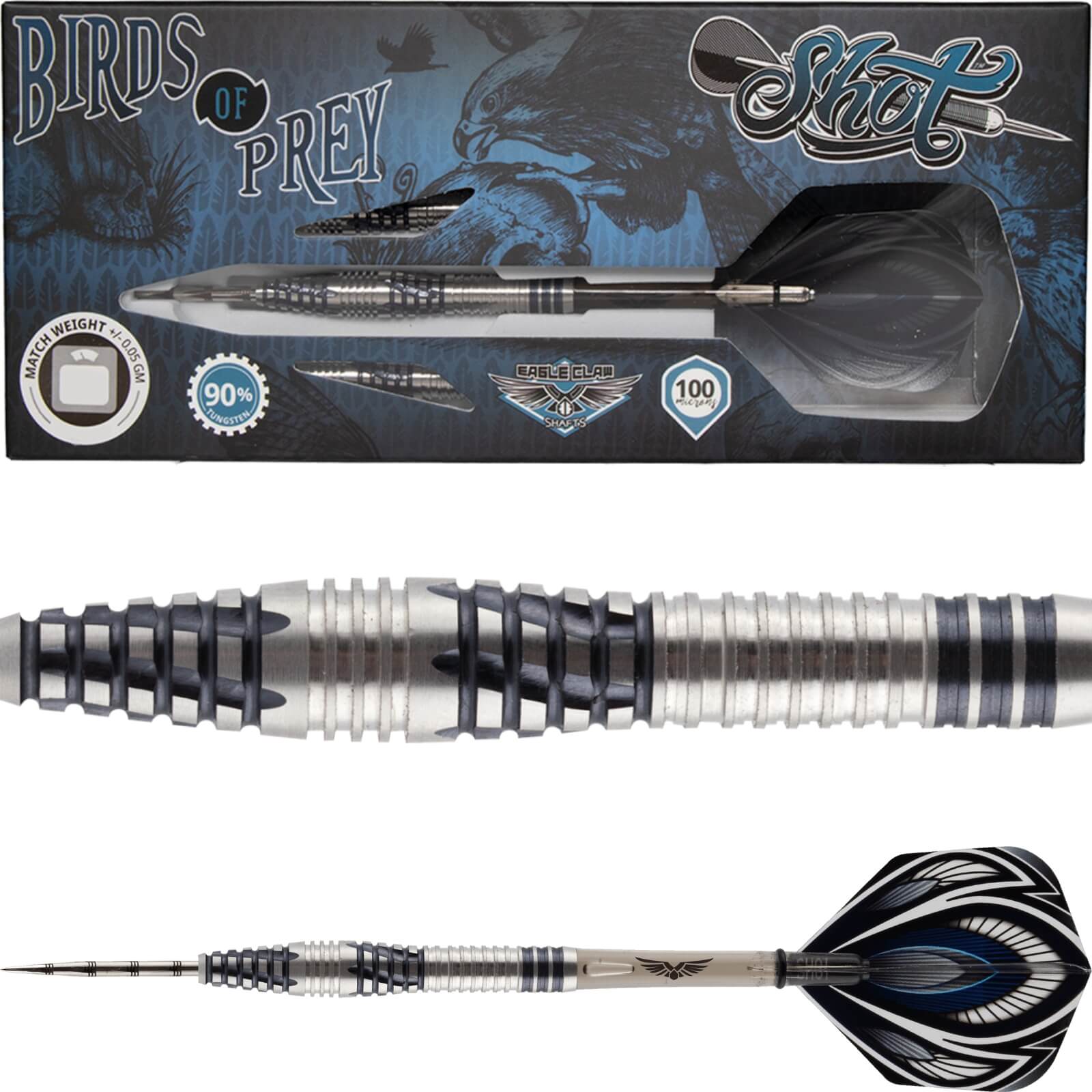 Shot - Birds of Prey Falcon Darts - Steel Tip - 90% Tungsten - 23g 25g 27g