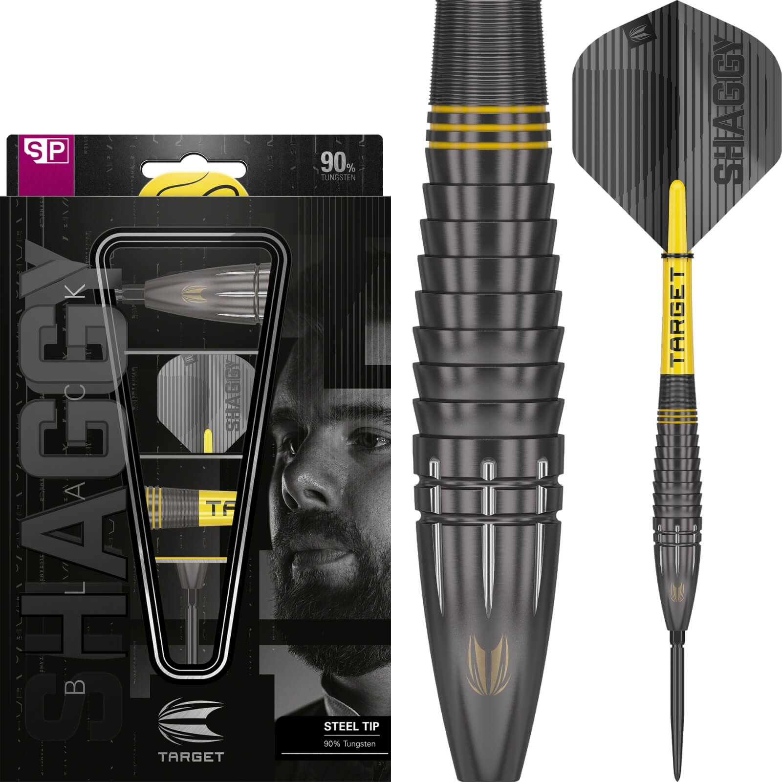 Target - Scott Williams Black Darts - Swiss Point - Steel Tip - 90% Tungsten - 23g 25g