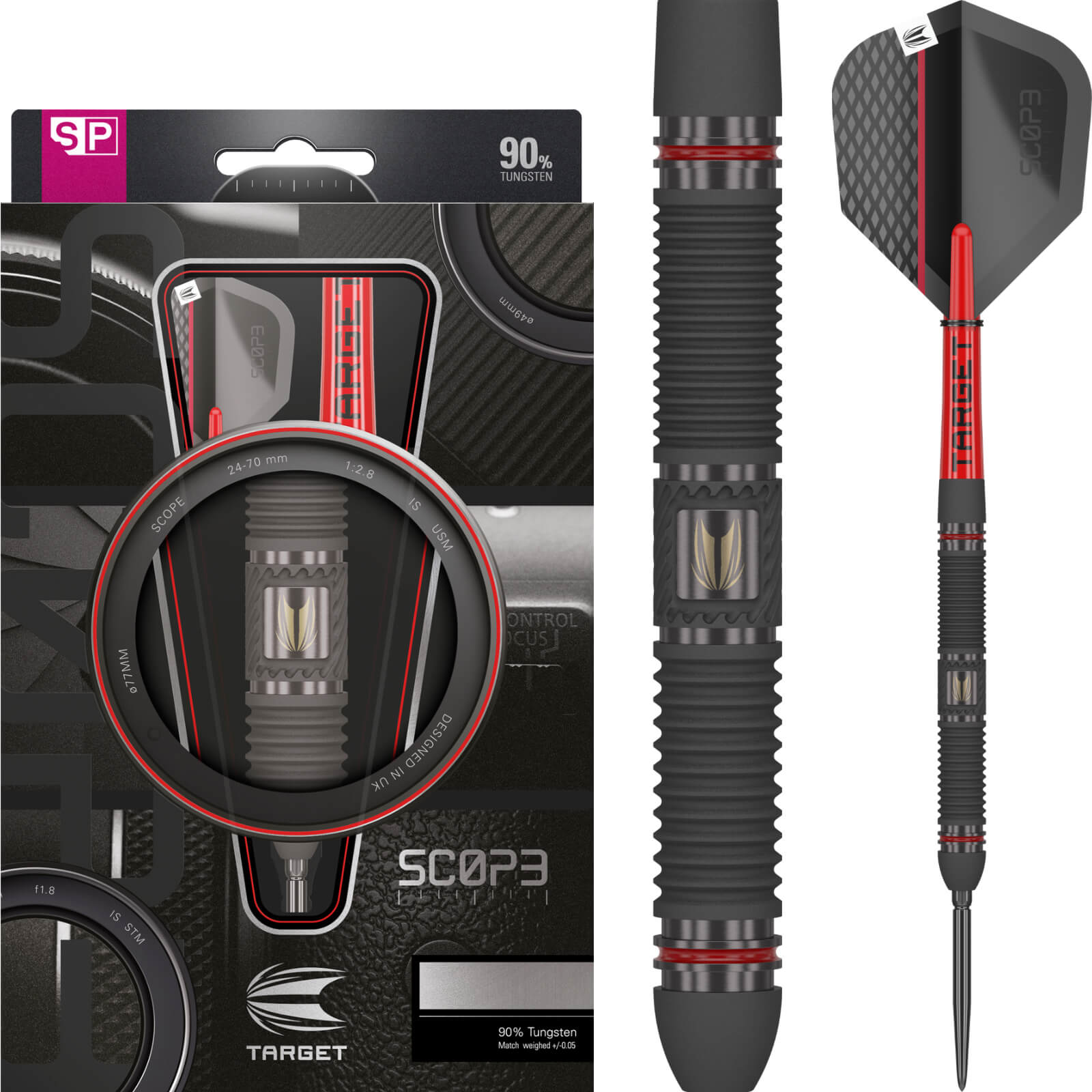 Target - Scope 01 Darts - Swiss Point - Steel Tip - 90% Tungsten - 22g 23g 24g 25g