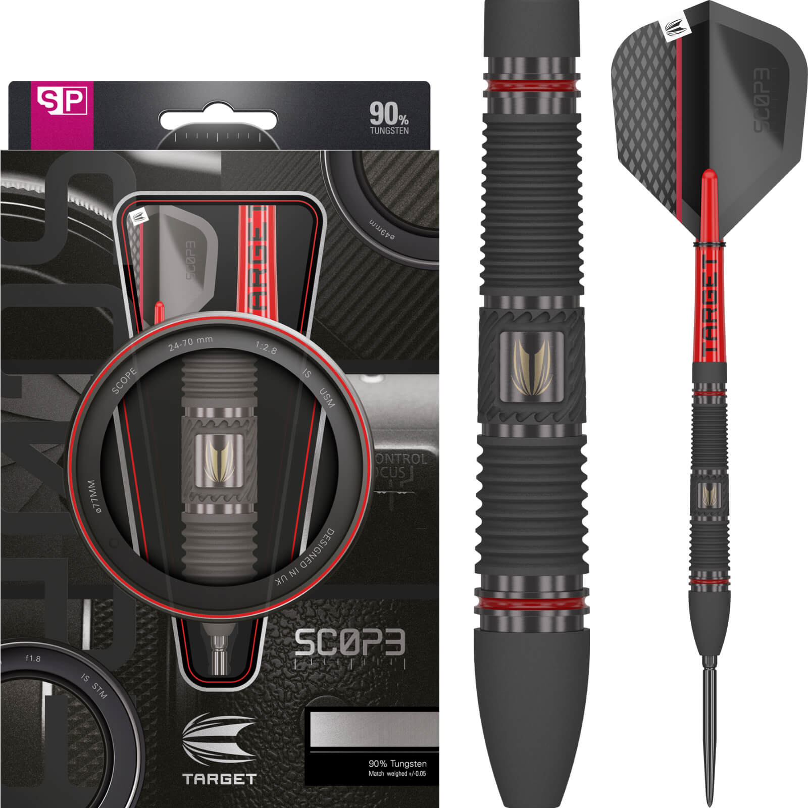 Target - Scope 02 Darts - Swiss Point - Steel Tip - 90% Tungsten - 23g 24g 25g