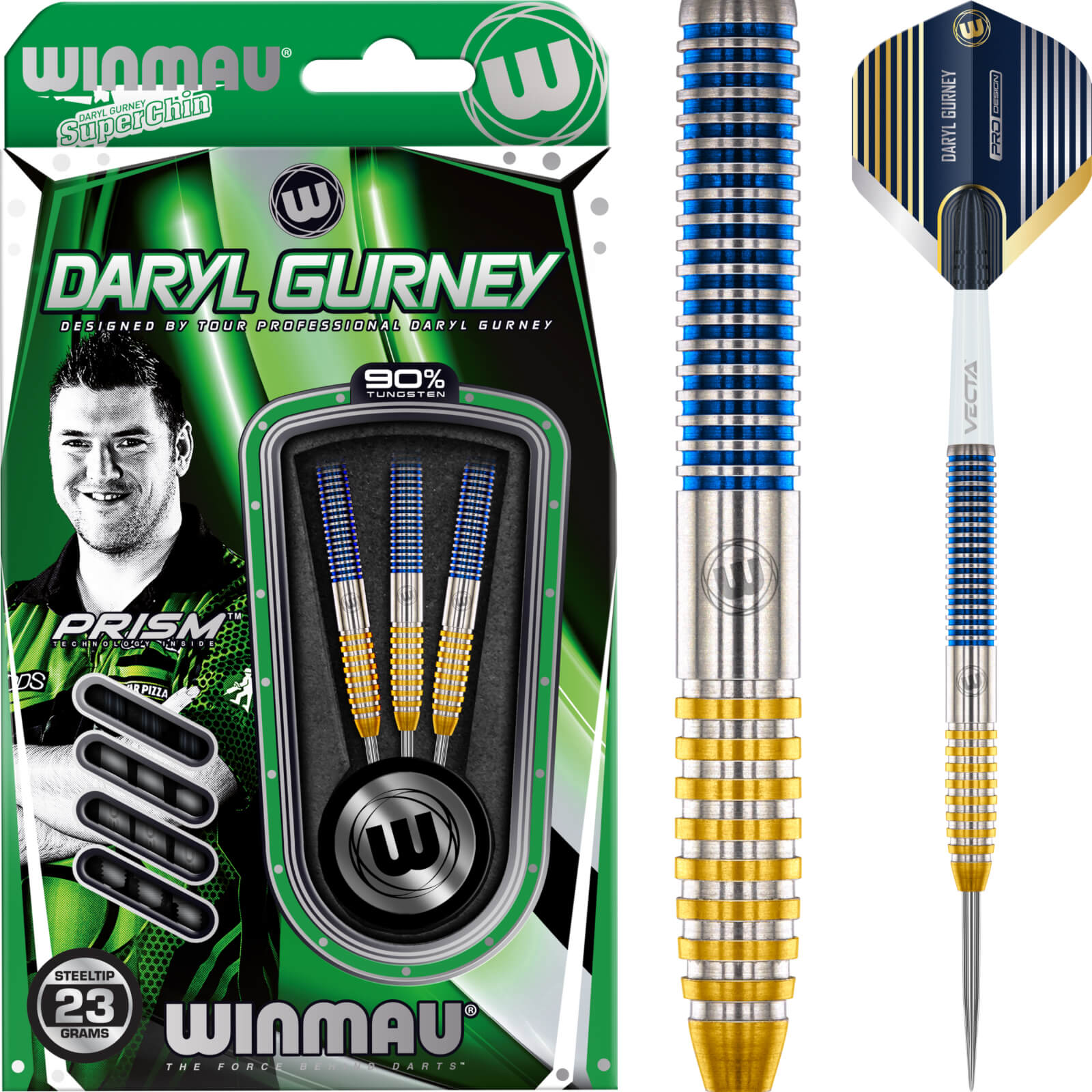 Winmau - Daryl Gurney SC 1.0 Darts - Steel Tip - 90% Tungsten - 23g