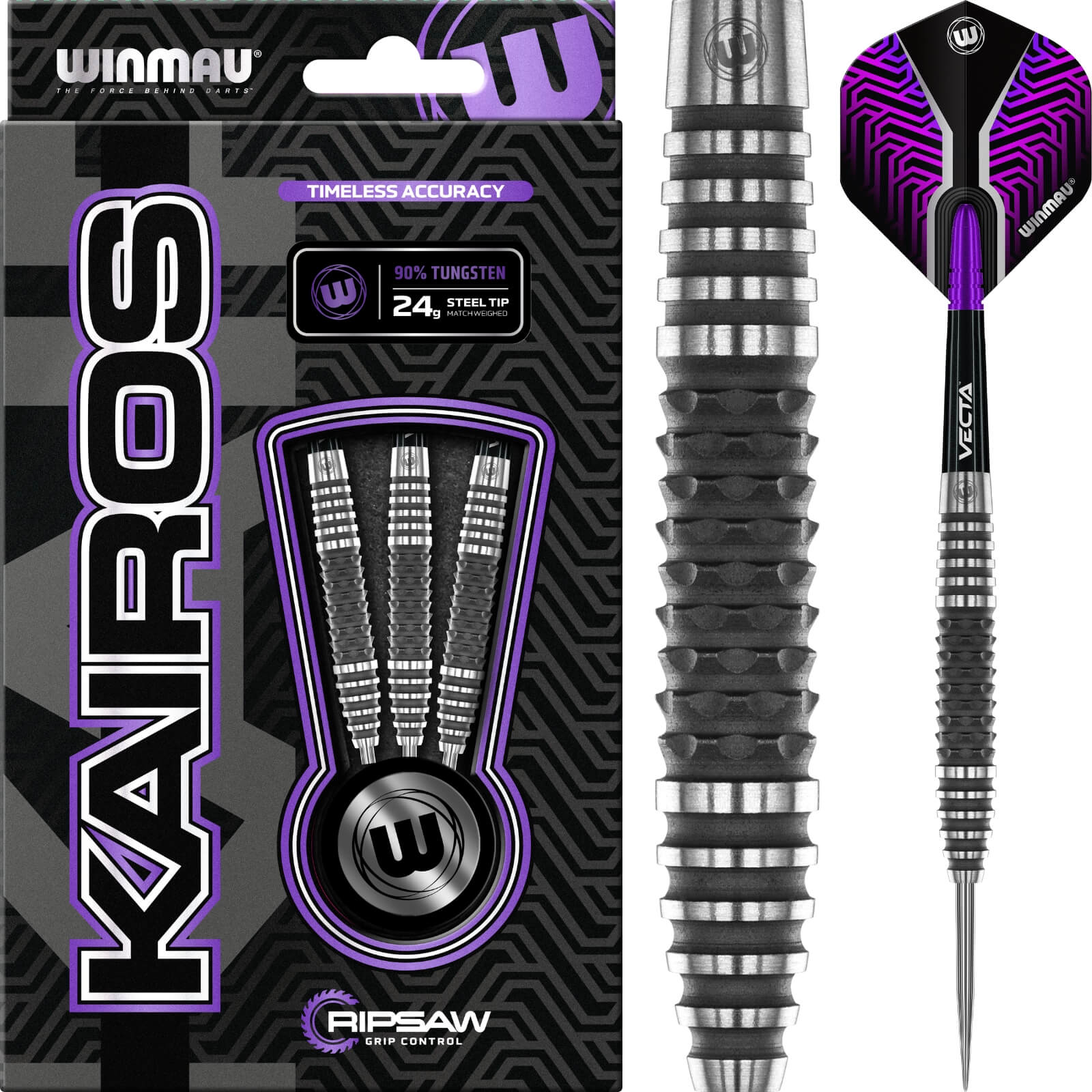 Winmau - Kairos 2 Darts - Steel Tip - 90% Tungsten - 24g 26g