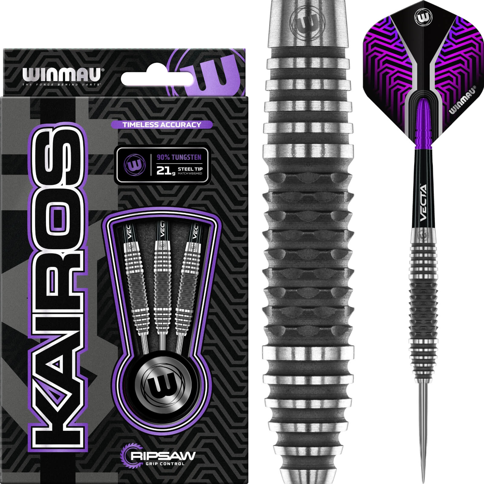 Winmau - Kairos 1 Darts - Steel Tip - 90% Tungsten - 21g 23g