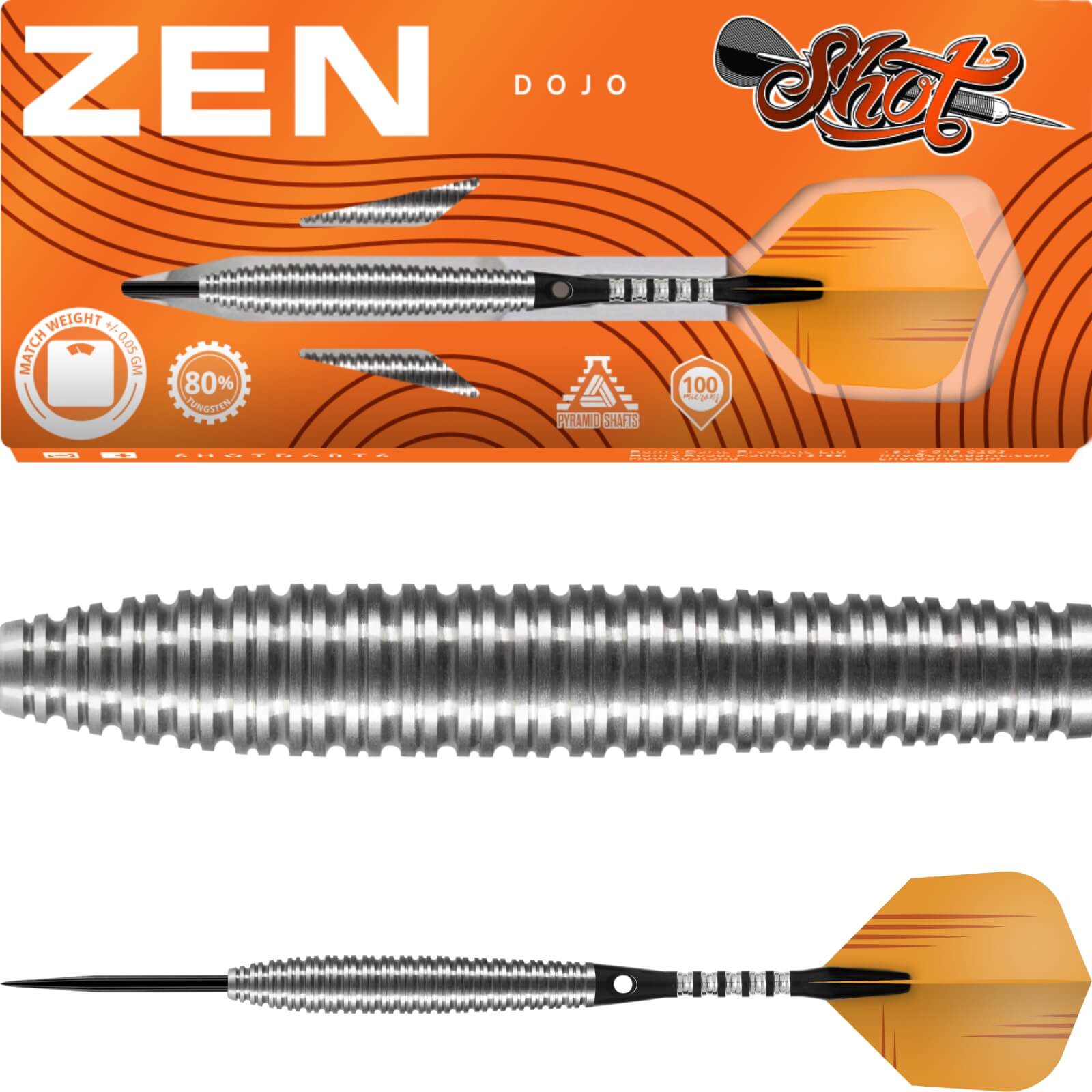 Shot - Zen Dojo Darts - Steel Tip - 80% Tungsten - 21g 23g 25g