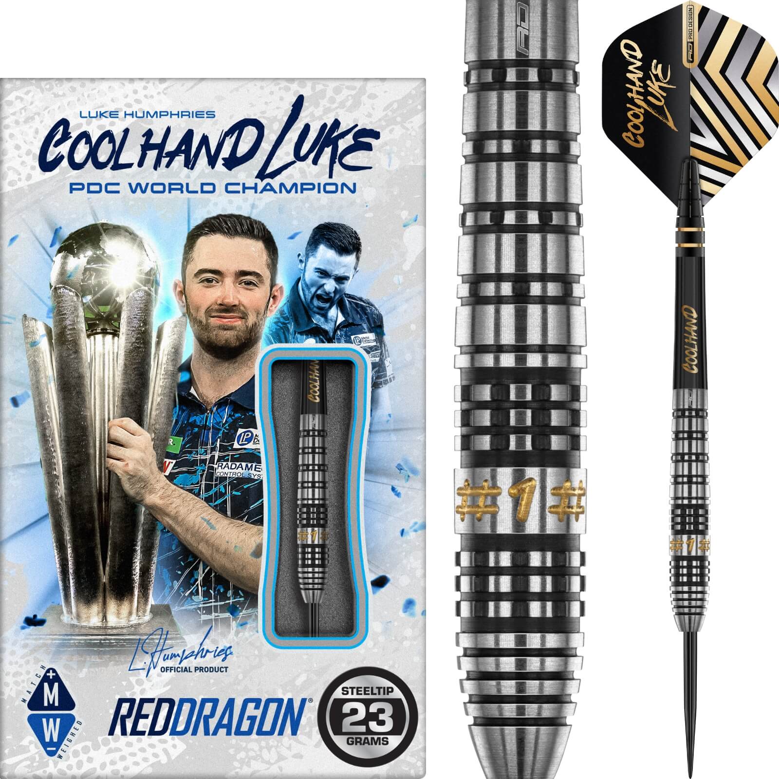 Red Dragon - Luke Humphries Prestige Darts - Steel Tip - 90% Tungsten - 22g 23g 24g