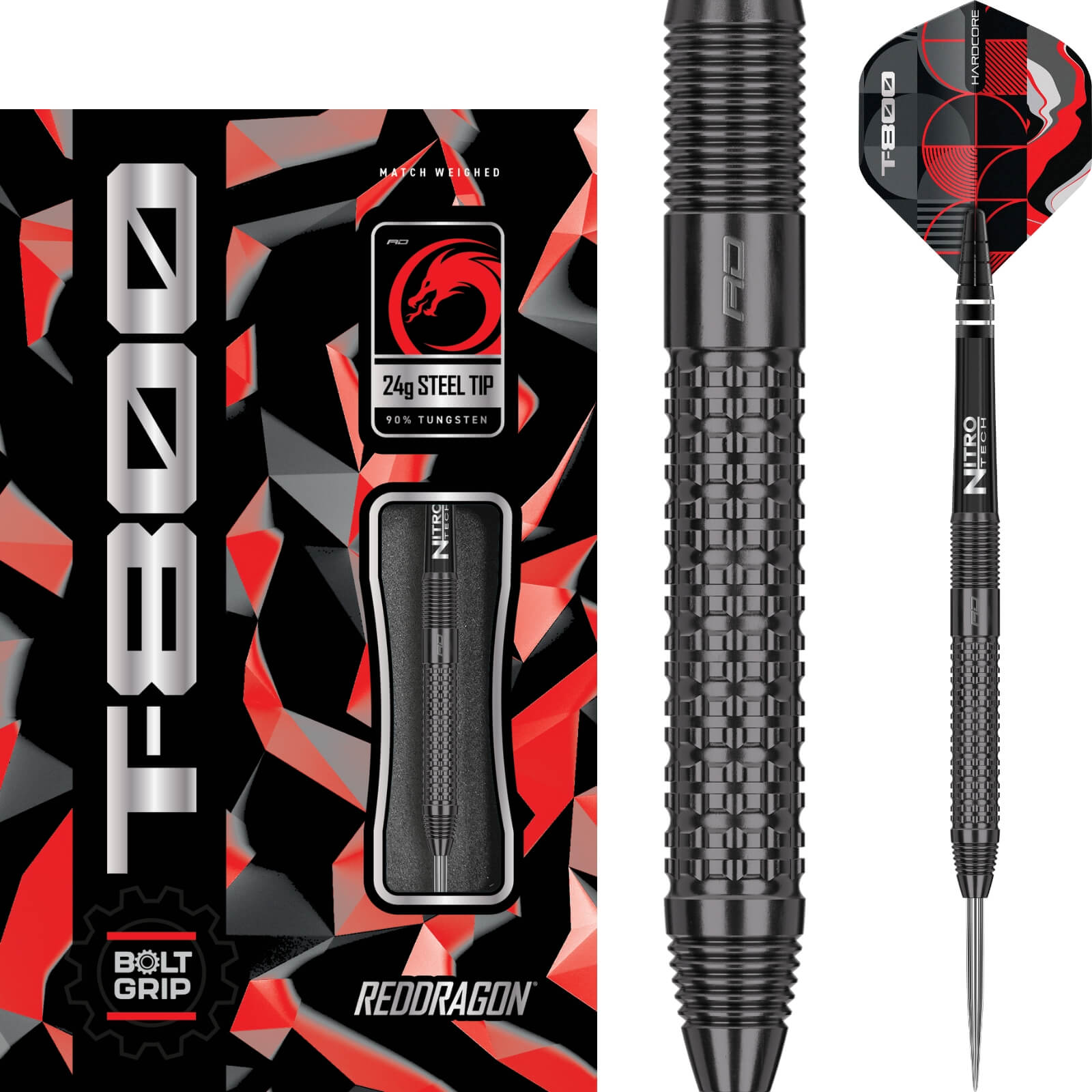 Red Dragon - T-800 Darts - Steel Tip - 90% Tungsten - 22g 24g 26g