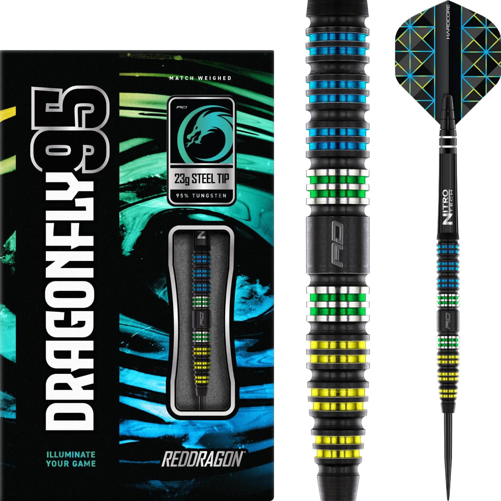 Red Dragon - Dragonfly 95 Darts - Steel Tip - 95% Tungsten - 23g 25g