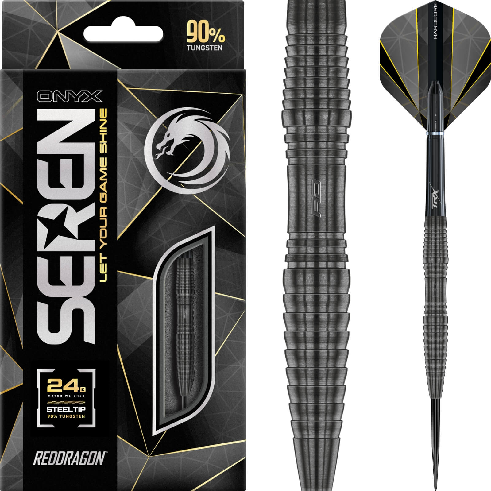 Red Dragon - Seren 3 Onyx Darts - Steel Tip - 90% Tungsten - 22g 24g