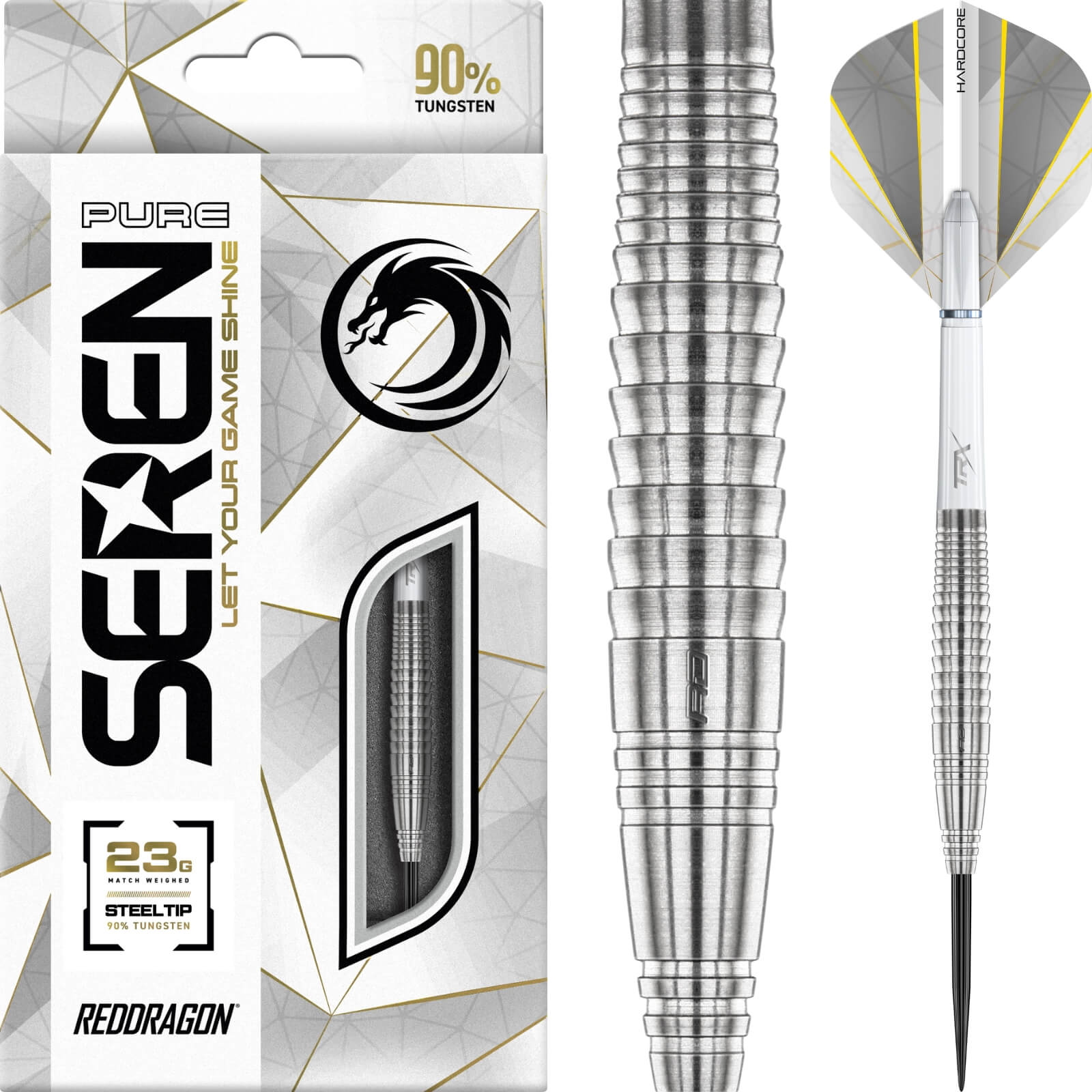 Red Dragon - Seren 4 Pure Darts - Steel Tip - 90% Tungsten - 23g 25g