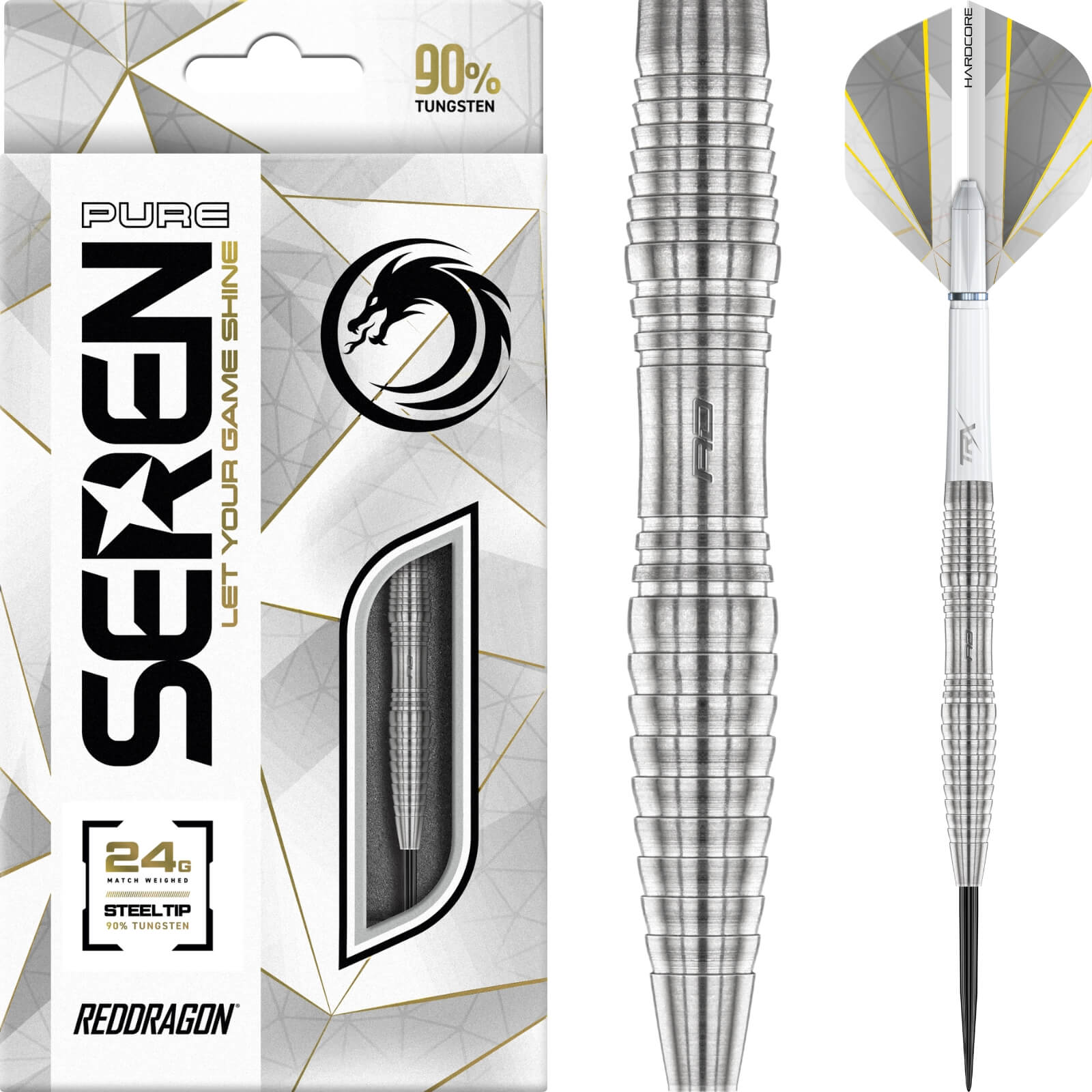 Red Dragon - Seren 3 Pure Darts - Steel Tip - 90% Tungsten - 22g 24g