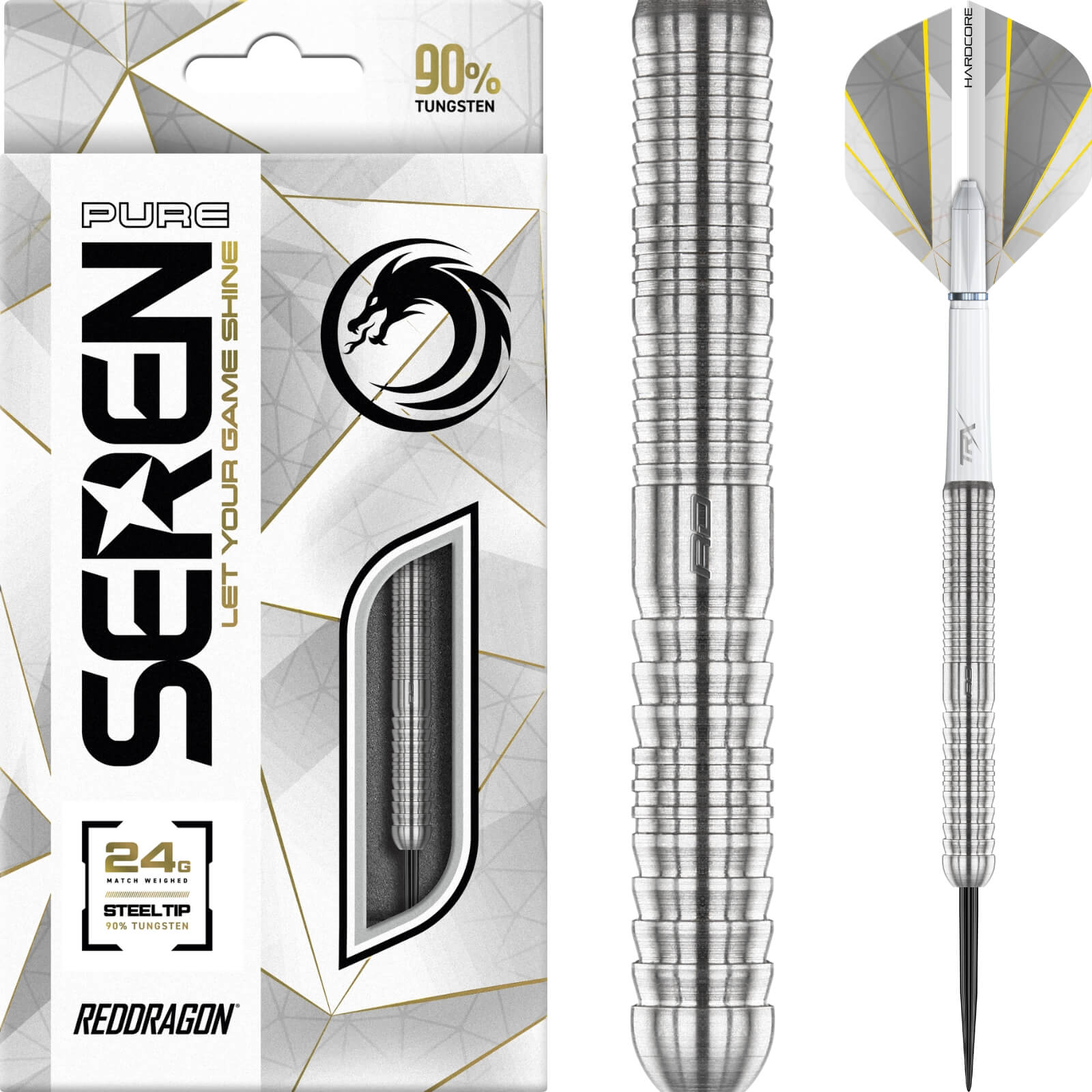 Red Dragon - Seren 1 Pure Darts - Steel Tip - 90% Tungsten - 22g 24g