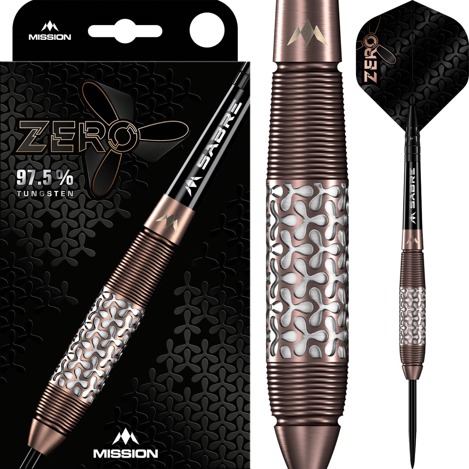 Mission - Zero Darts - Steel Tip - 97.5% Tungsten - 24g 26g 28g 30g