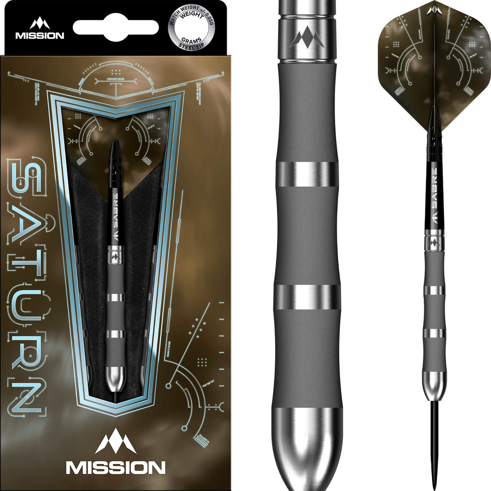 Mission - Saturn Fenrir Darts - Steel Tip - 90% Tungsten - 23g 25g